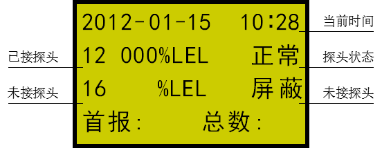 zx212工業(yè)氣報警器顯示
