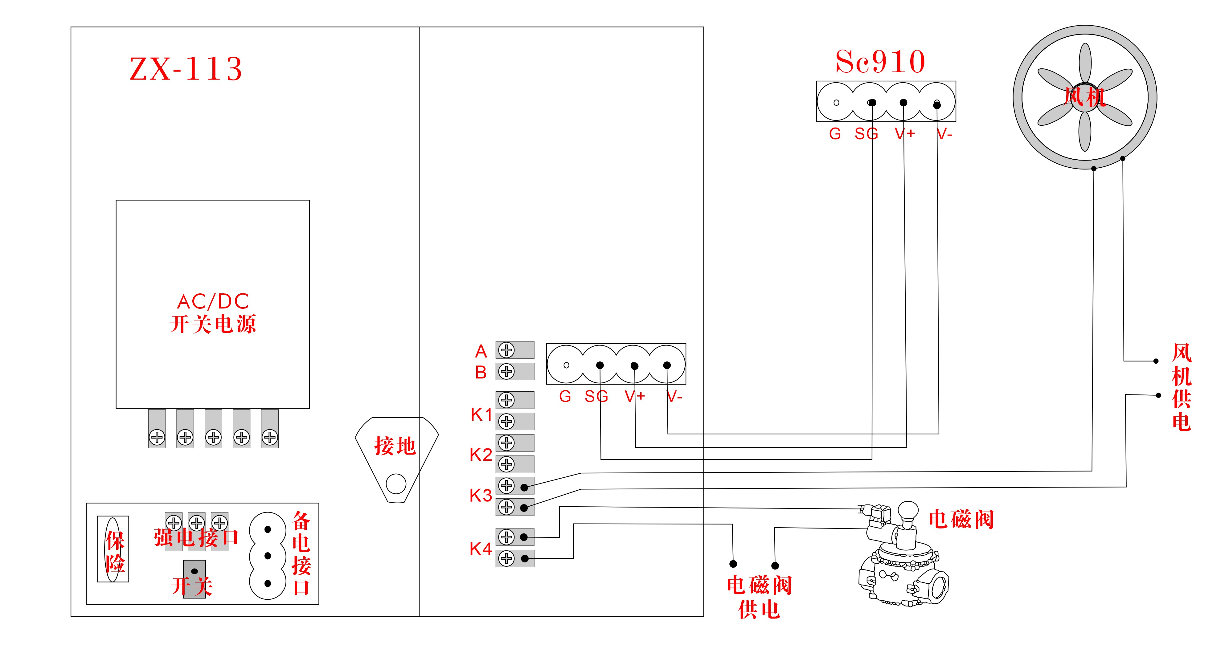 燃?xì)鈭?bào)警器ZX-113接線(xiàn)圖 燃?xì)鈭?bào)警器ZX-113接線(xiàn)圖